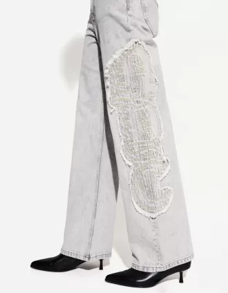 Broderade baggy jeans