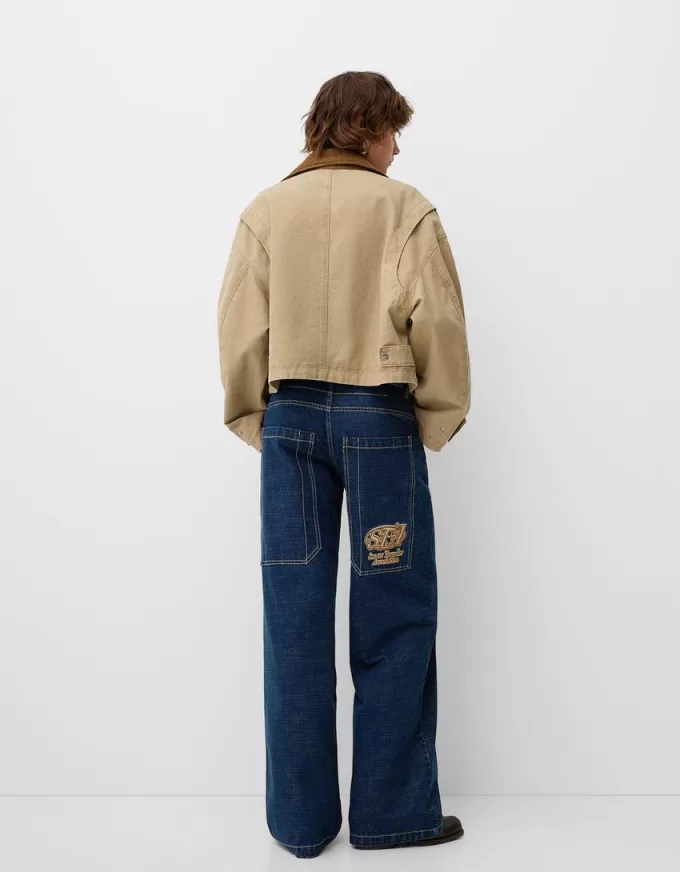 Broderade boyfriend-jeans