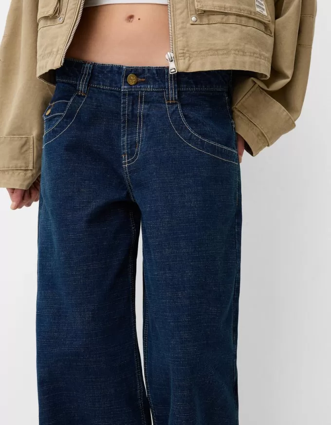 Broderade boyfriend-jeans