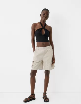 Cargofickor med remmar Bermudashorts