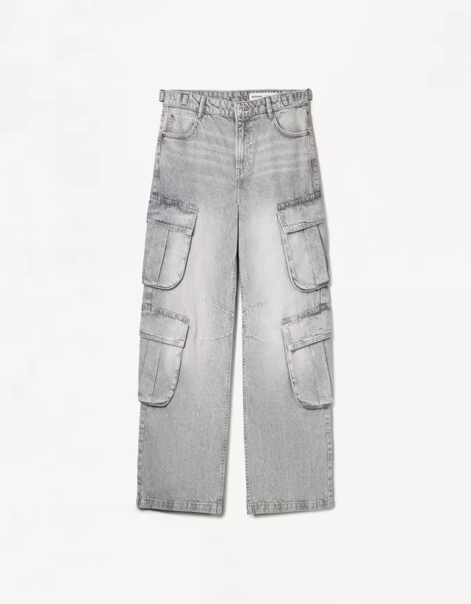 Cargojeans med flera fickor