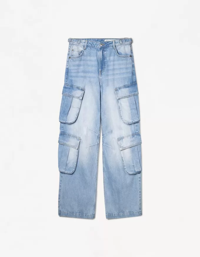 Cargojeans med flera fickor