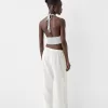 Crop top i linneblandning Crop top i linneblandning