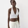 Crop top i linneblandning Crop top i linneblandning