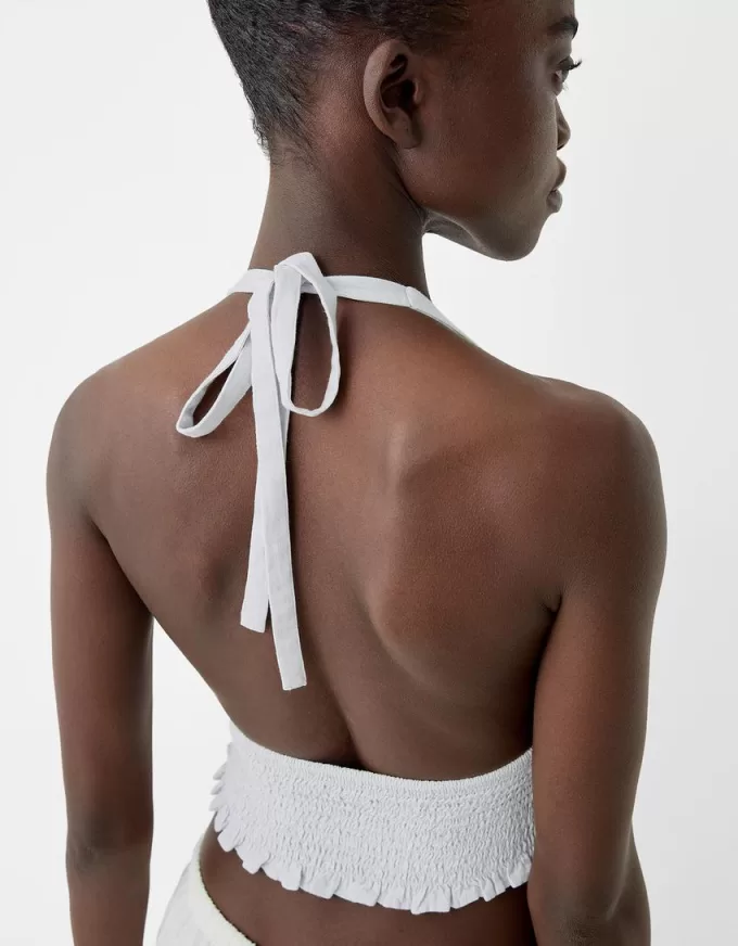 Crop top i linneblandning Crop top i linneblandning