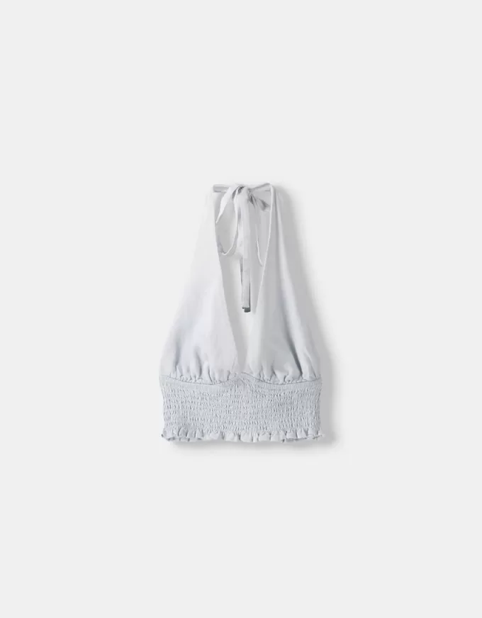 Crop top i linneblandning Crop top i linneblandning