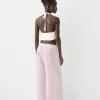 Crop top med halterneck i linneblandning Crop top med halterneck i linneblandning