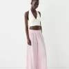 Crop top med halterneck i linneblandning Crop top med halterneck i linneblandning