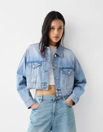 Cropped jeansjacka