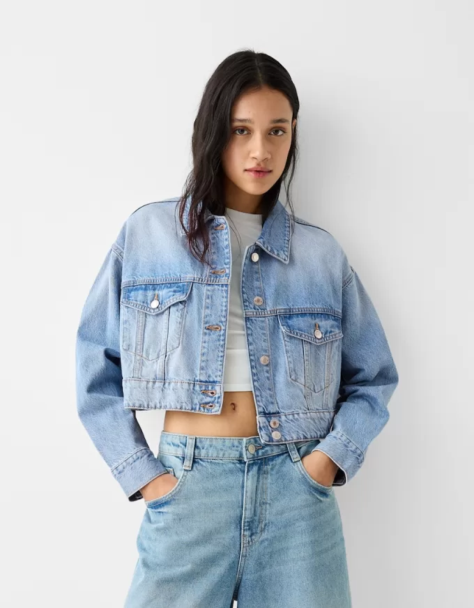 Cropped jeansjacka Cropped jeansjacka