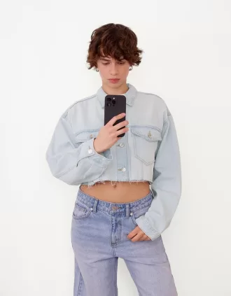 Cropped jeansjacka