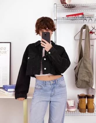 Cropped jeansjacka