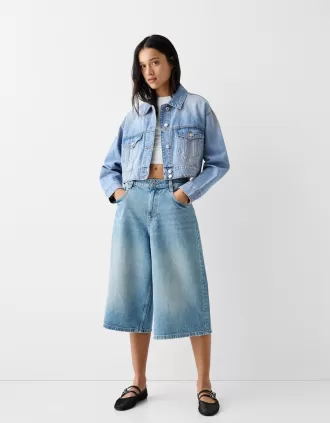 Cropped jeansjacka