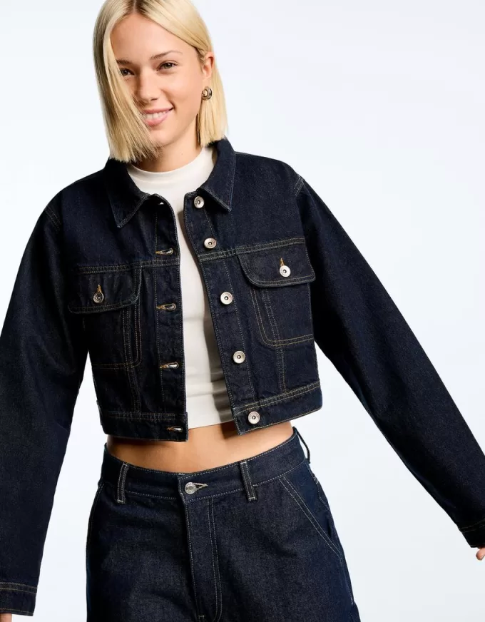 Cropped jeansjacka Cropped jeansjacka