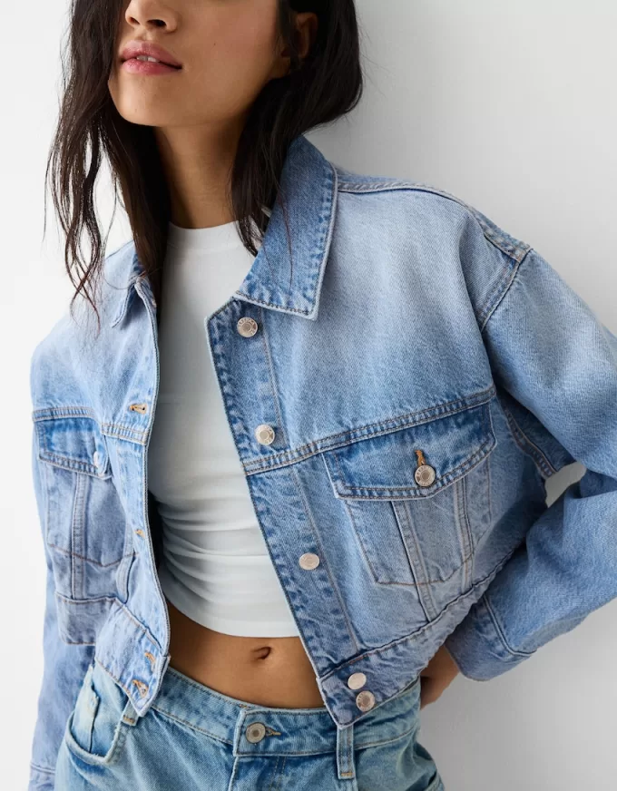 Cropped jeansjacka Cropped jeansjacka