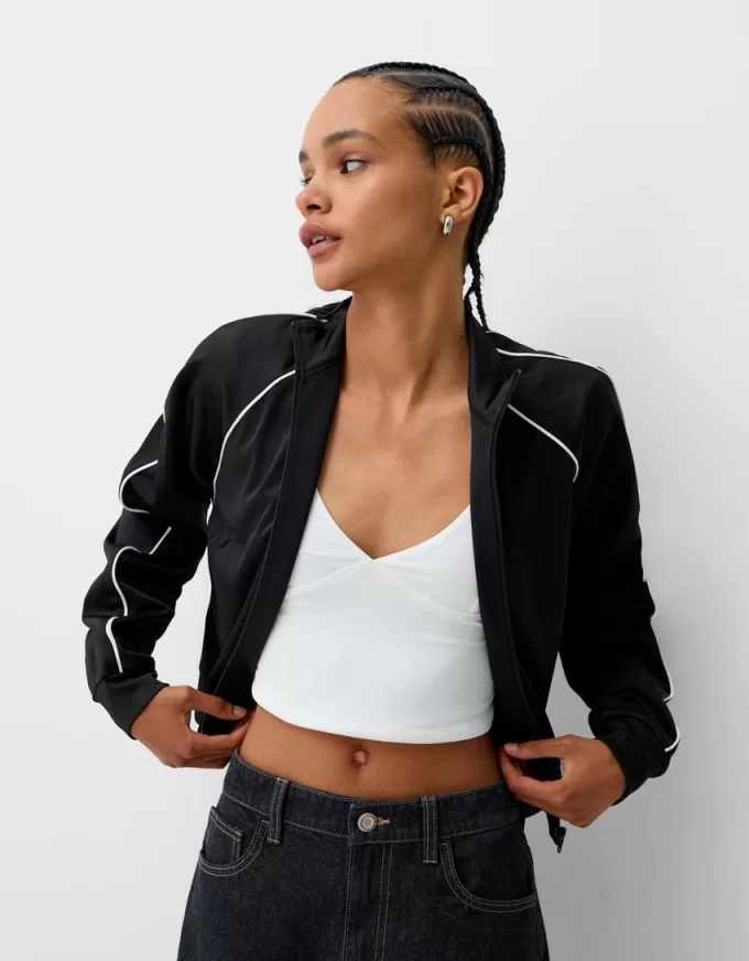 Cropped sweatshirt med dragkedja Cropped sweatshirt med dragkedja