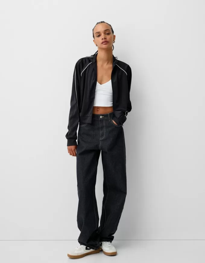 Cropped sweatshirt med dragkedja Cropped sweatshirt med dragkedja