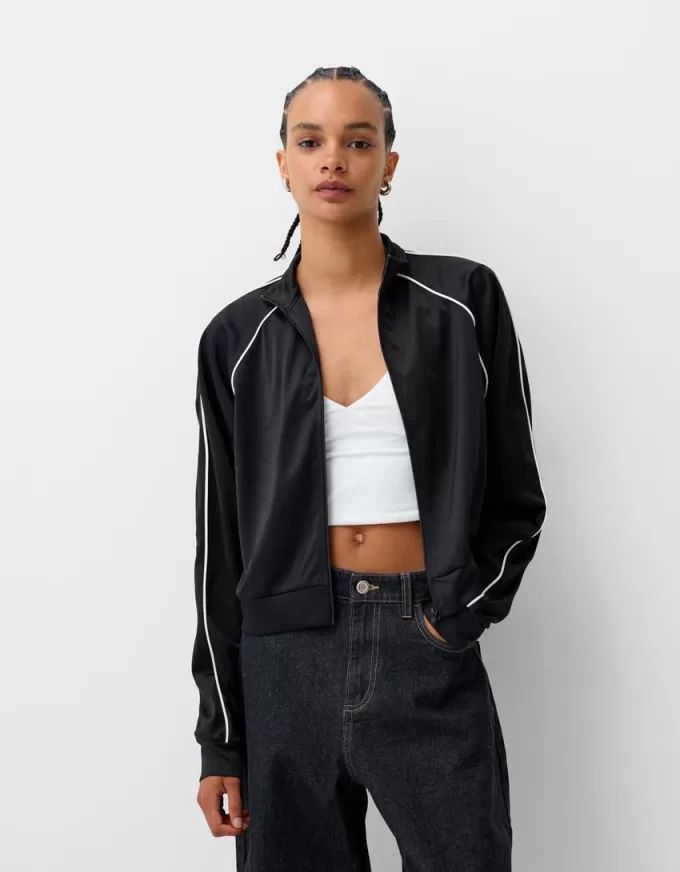 Cropped sweatshirt med dragkedja Cropped sweatshirt med dragkedja