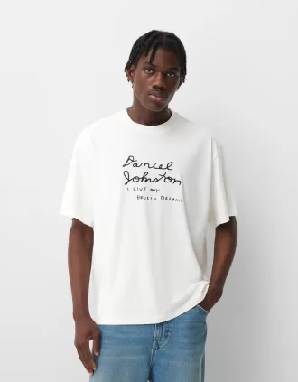 Daniel Johnston tryckt kortärmad T-shirt
