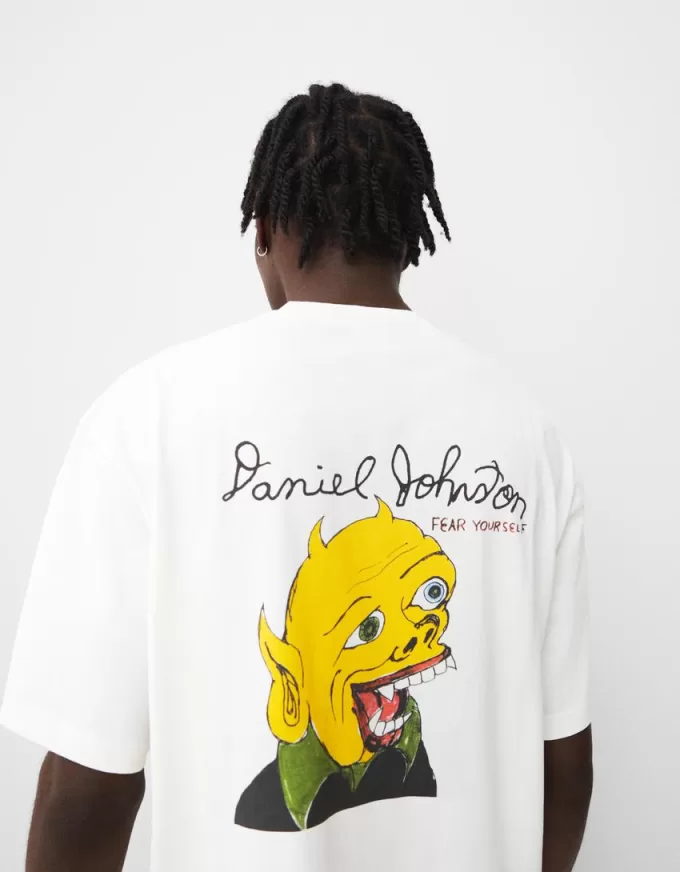 Daniel Johnston tryckt kortärmad T-shirt Daniel Johnston tryckt kortärmad T-shirt