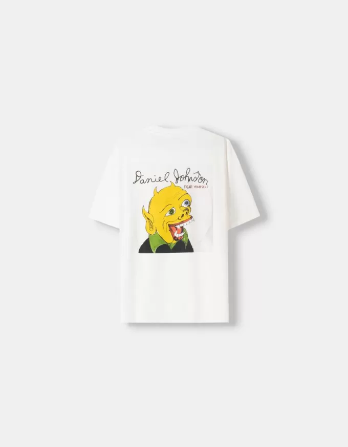 Daniel Johnston tryckt kortärmad T-shirt Daniel Johnston tryckt kortärmad T-shirt