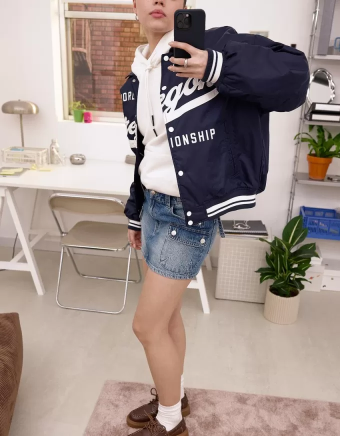 Denim cargo kjol med remmar Denim cargo kjol med remmar