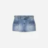 Denim cargo kjol med remmar