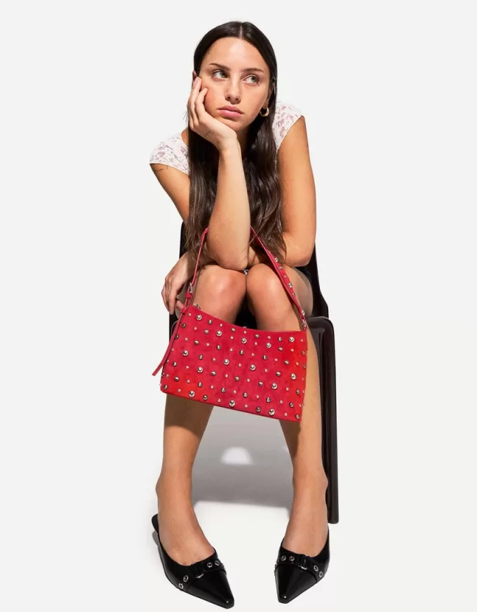 Dubbad väska i fuskmocka Dubbad väska i fuskmocka