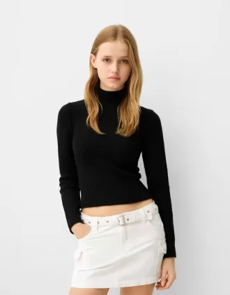 Dubblad cargo minikjol med bälte