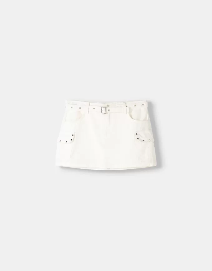 Dubblad cargo minikjol med bälte Dubblad cargo minikjol med bälte