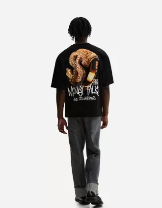 Extra lös kortärmad T-shirt med tryck
