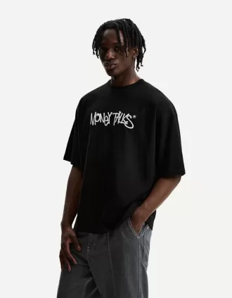 Extra lös kortärmad T-shirt med tryck