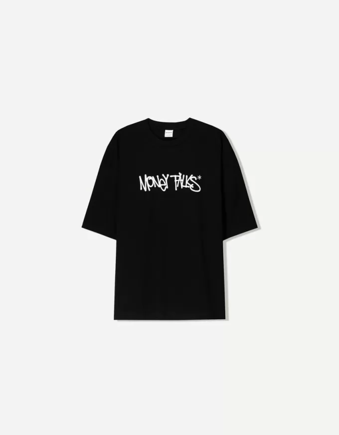 Extra lös kortärmad T-shirt med tryck Extra lös kortärmad T-shirt med tryck