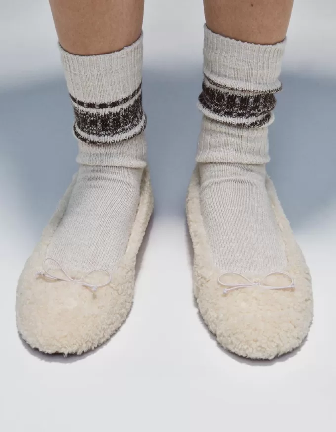 Faux shearling ballerinas Faux shearling ballerinas