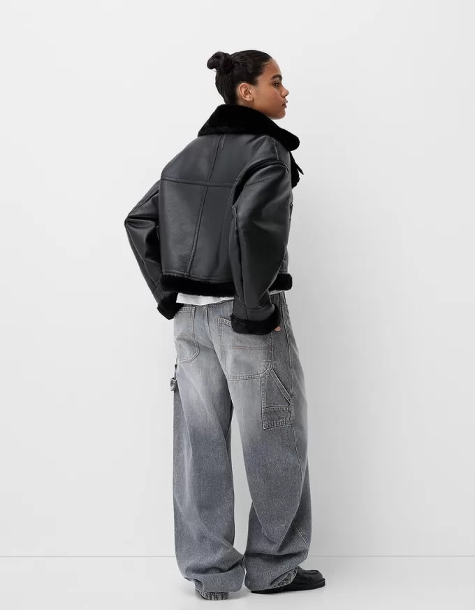 Faux shearling bikerjacka Faux shearling bikerjacka