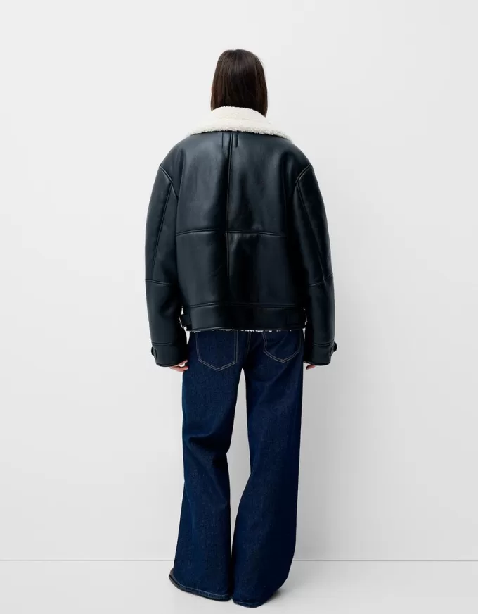 Faux shearling bikerjacka Faux shearling bikerjacka