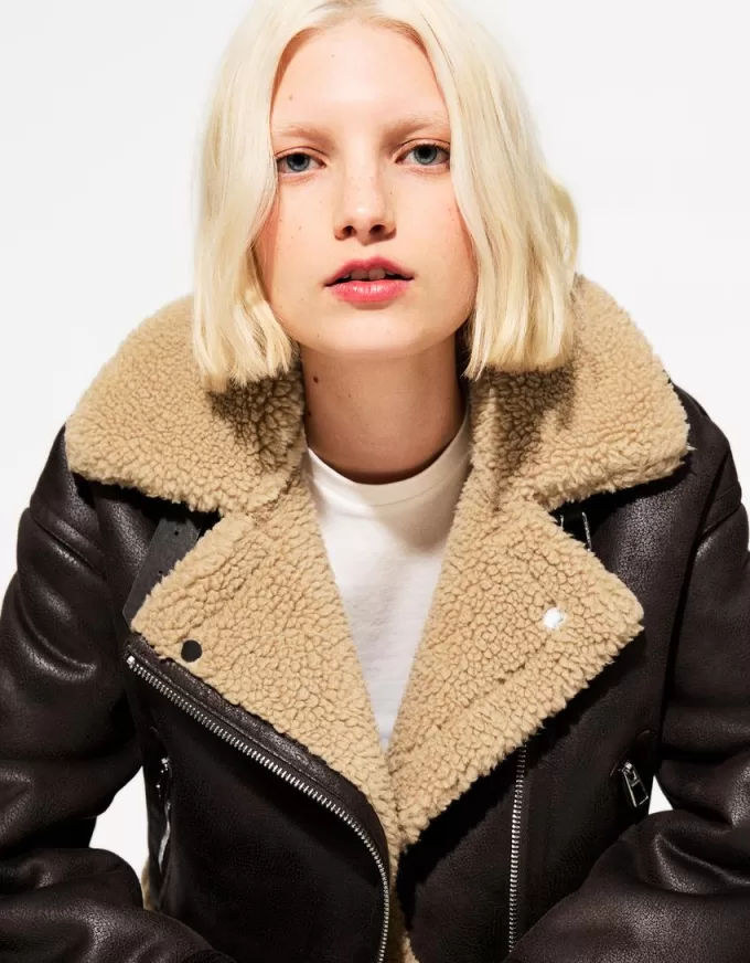 Faux shearling bikerjacka Faux shearling bikerjacka
