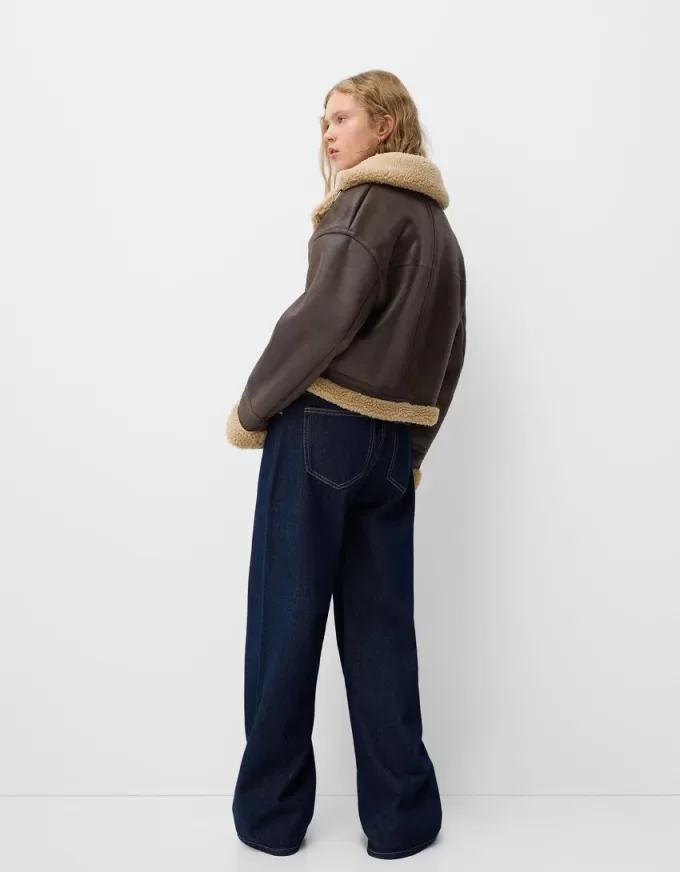 Faux shearling bikerjacka Faux shearling bikerjacka