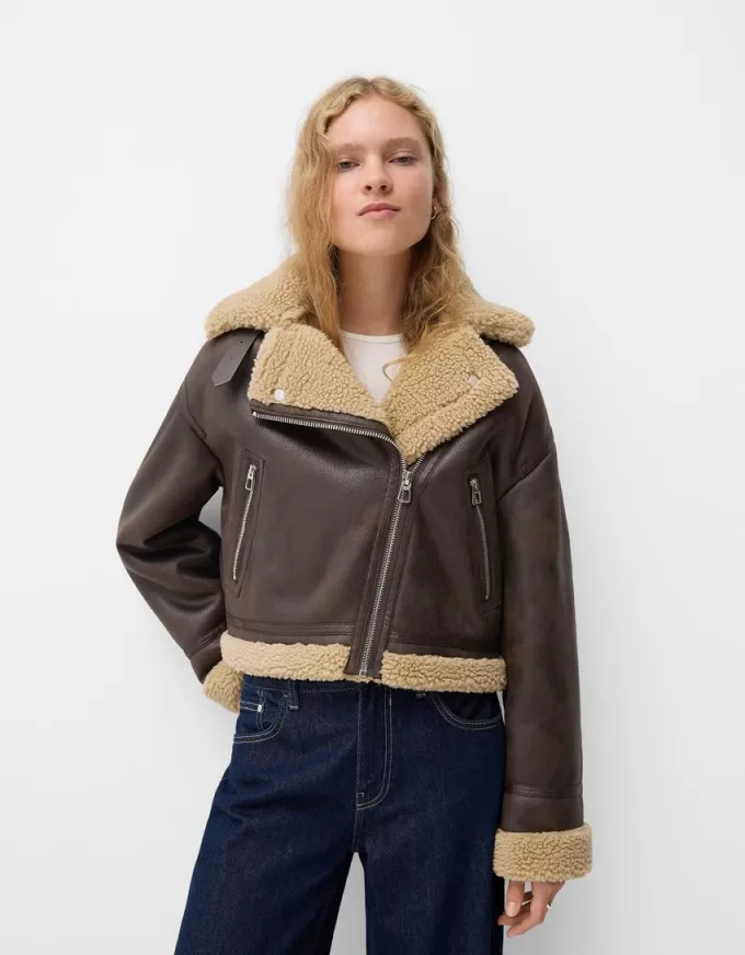Faux shearling bikerjacka Faux shearling bikerjacka