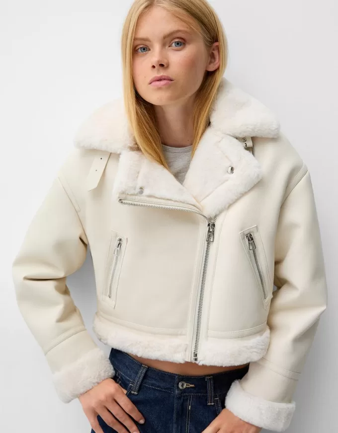 Faux shearling bikerjacka Faux shearling bikerjacka