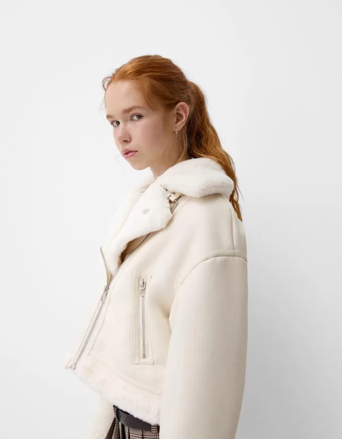 Faux shearling bikerjacka Faux shearling bikerjacka