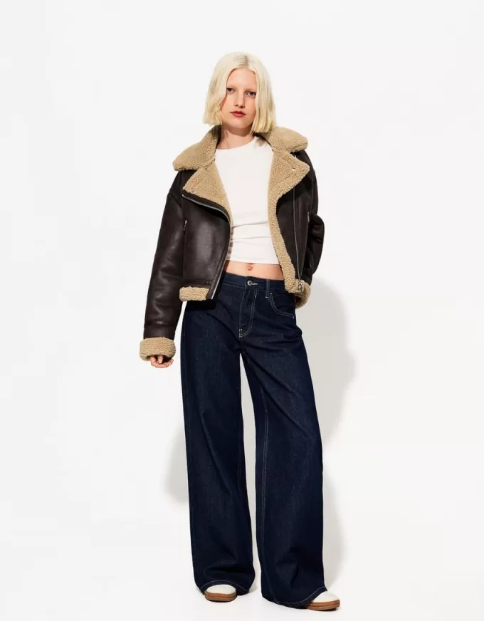 Faux shearling bikerjacka Faux shearling bikerjacka