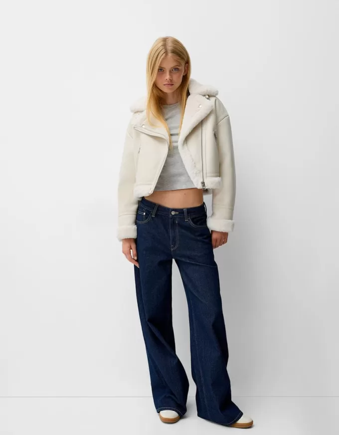 Faux shearling bikerjacka Faux shearling bikerjacka