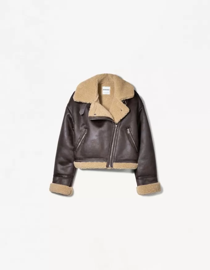 Faux shearling bikerjacka Faux shearling bikerjacka
