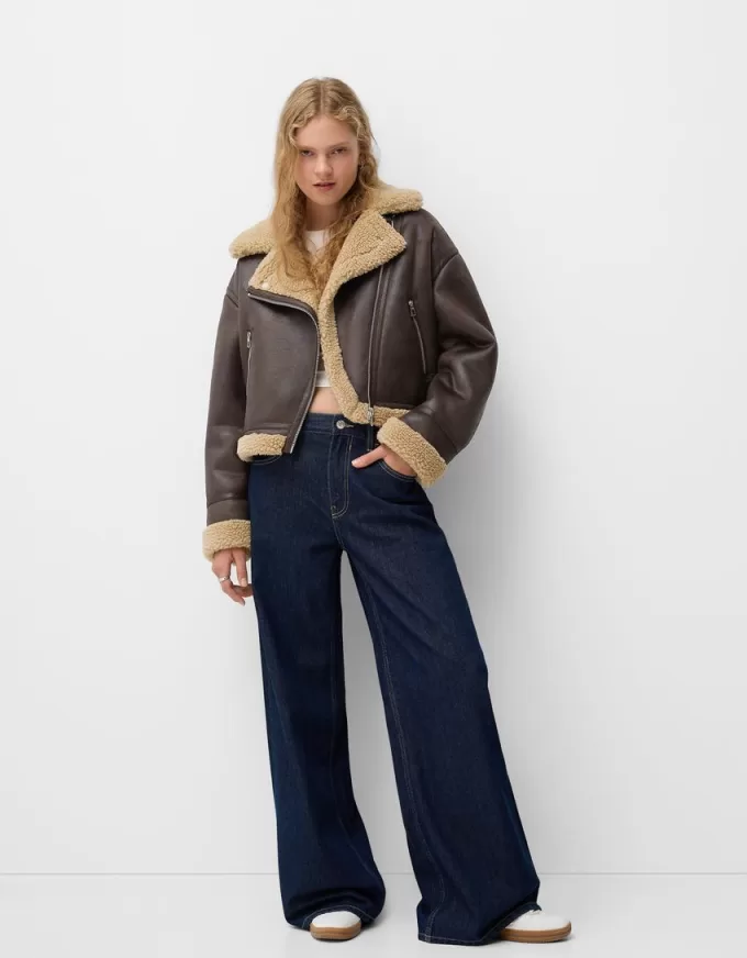 Faux shearling bikerjacka Faux shearling bikerjacka
