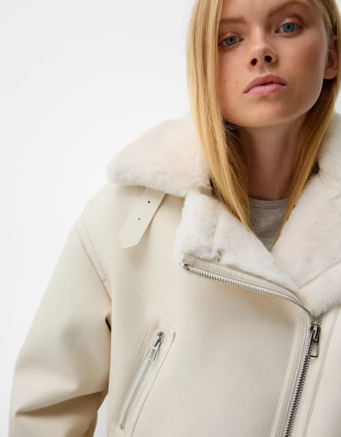 Faux shearling bikerjacka Faux shearling bikerjacka