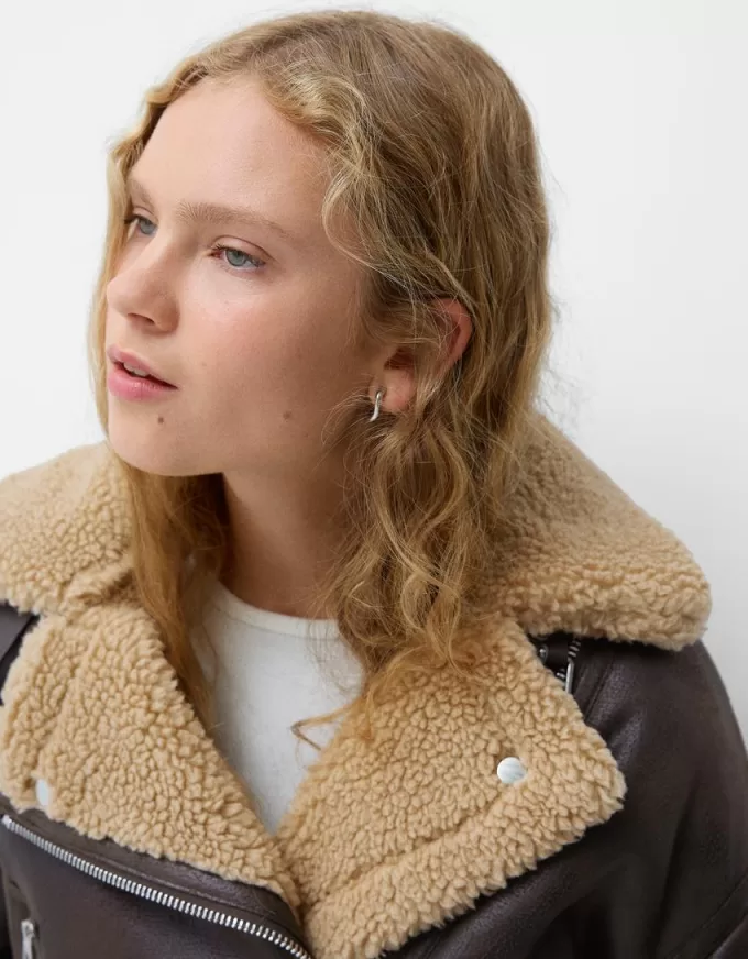 Faux shearling bikerjacka Faux shearling bikerjacka