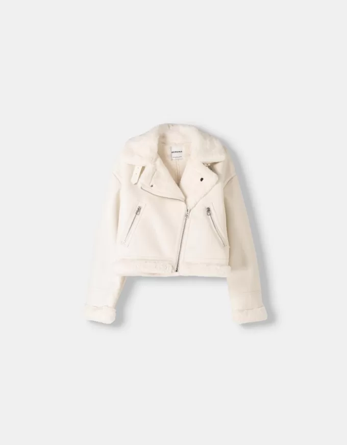 Faux shearling bikerjacka Faux shearling bikerjacka