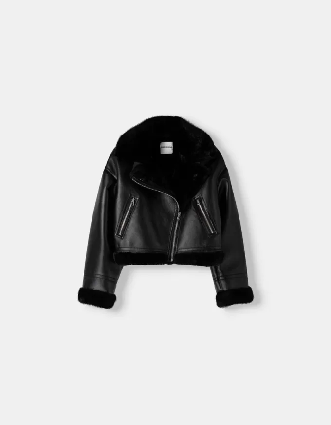 Faux shearling bikerjacka Faux shearling bikerjacka