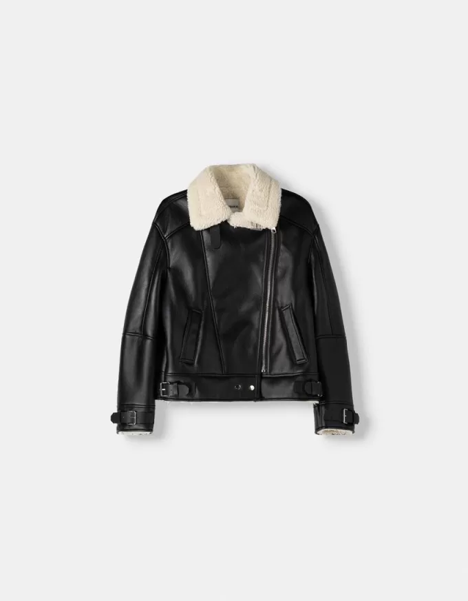 Faux shearling bikerjacka Faux shearling bikerjacka